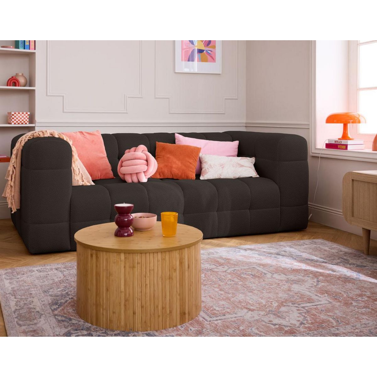 LISA DESIGN Suzano - canapé 3 places - en tissu mailles 3d