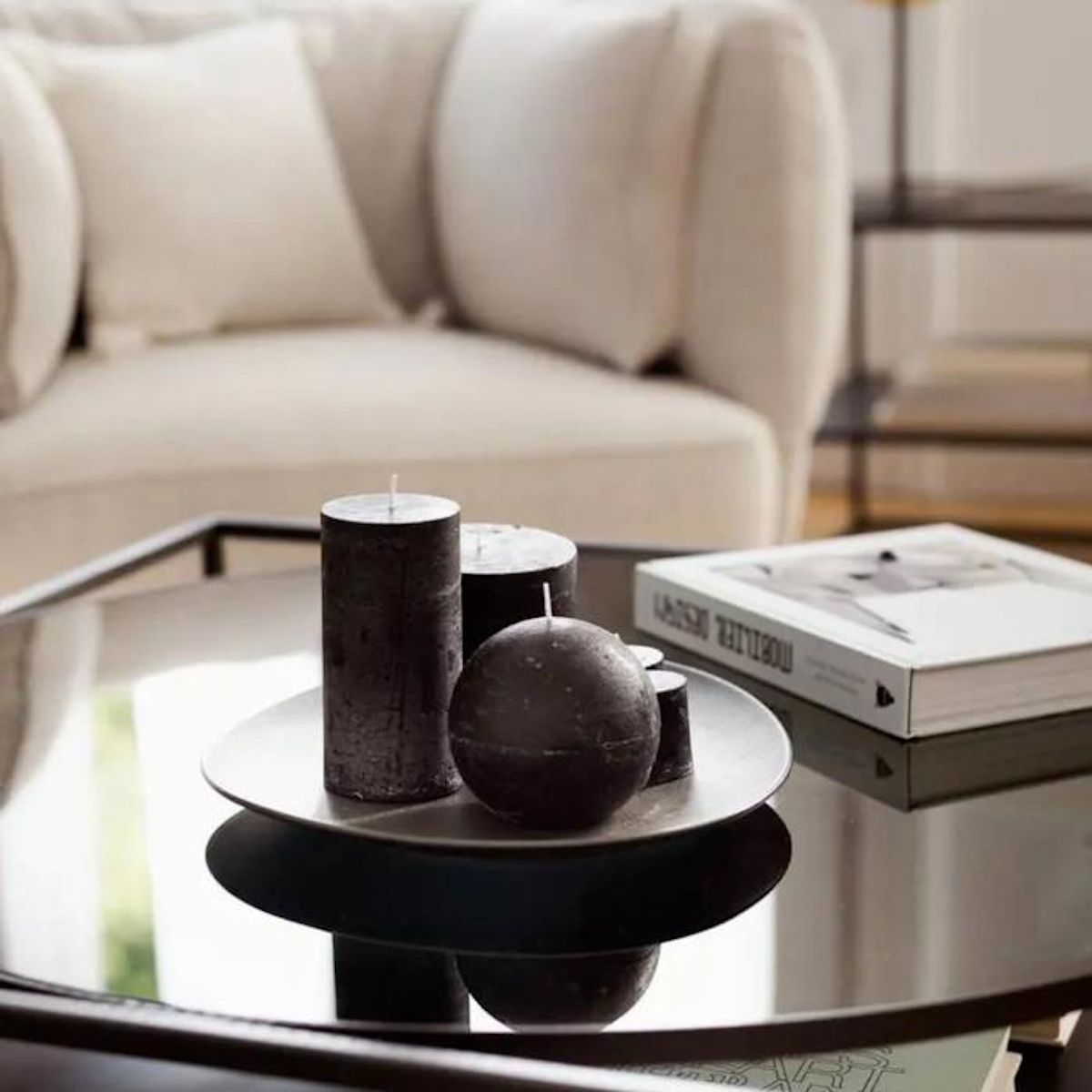 COMPTOIR DE LA BOUGIE Bougie Cylindrique  Rustic  14cm Noir