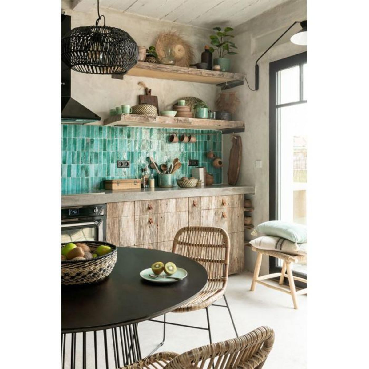 Paris Prix Table à Manger Ronde en Métal  Darren  120cm Noir