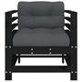 Voir la diapositive 4 : VIDAXL Chaises de jardin et coussins lot de 2 noir bois de pin massif