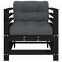 Voir la diapositive 4 : VIDAXL Chaises de jardin et coussins lot de 2 noir bois de pin massif