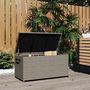 Voir la diapositive 2 : OUTSUNNY Coffre de jardin en résine tressée 184L - 2 roues, poignée, vérins gaz - dim. 102 x 52 x 52 cm - gris