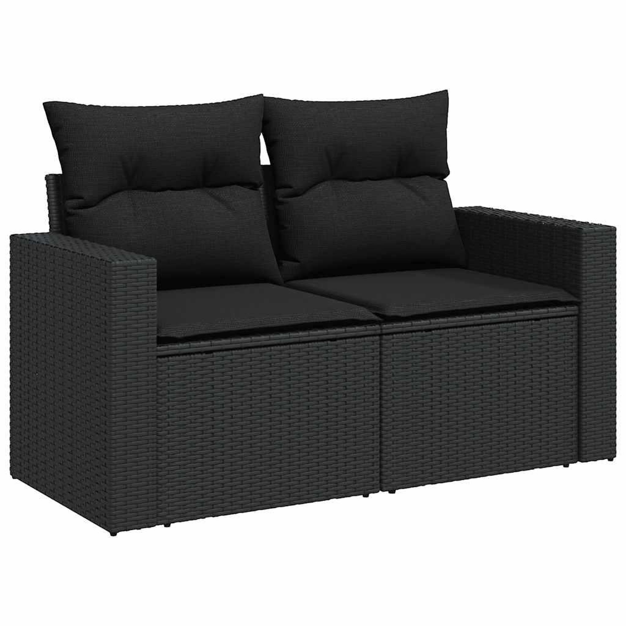 Voir la diapositive 2 : VIDAXL Salon de jardin 8 pcs avec coussins noir resine tressee