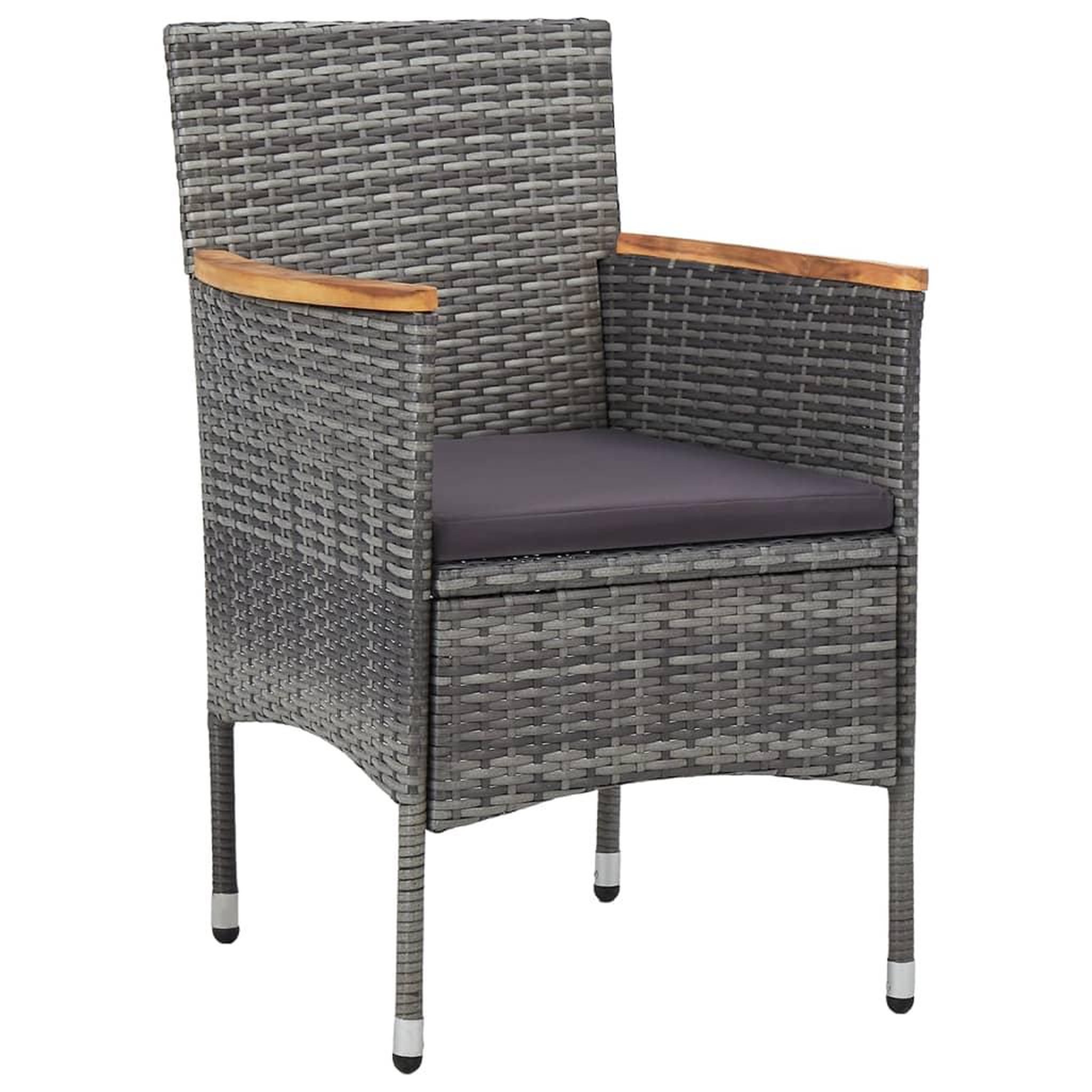 Voir la diapositive 4 : VIDAXL Ensemble a manger de jardin 7 pcs Resine tressee Gris