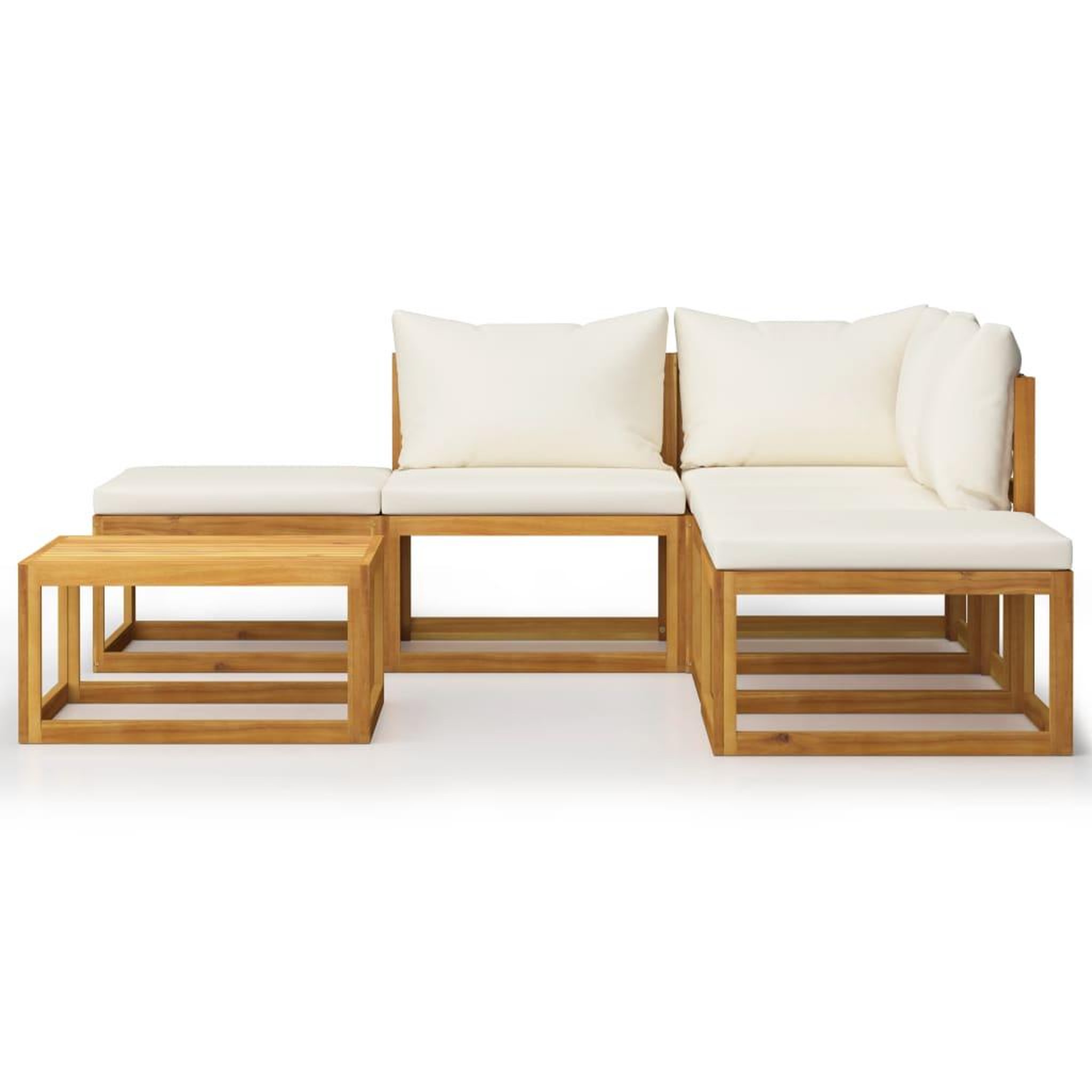 Voir la diapositive 2 : VIDAXL Salon de jardin 6 pcs avec coussins Bois d'acacia solide