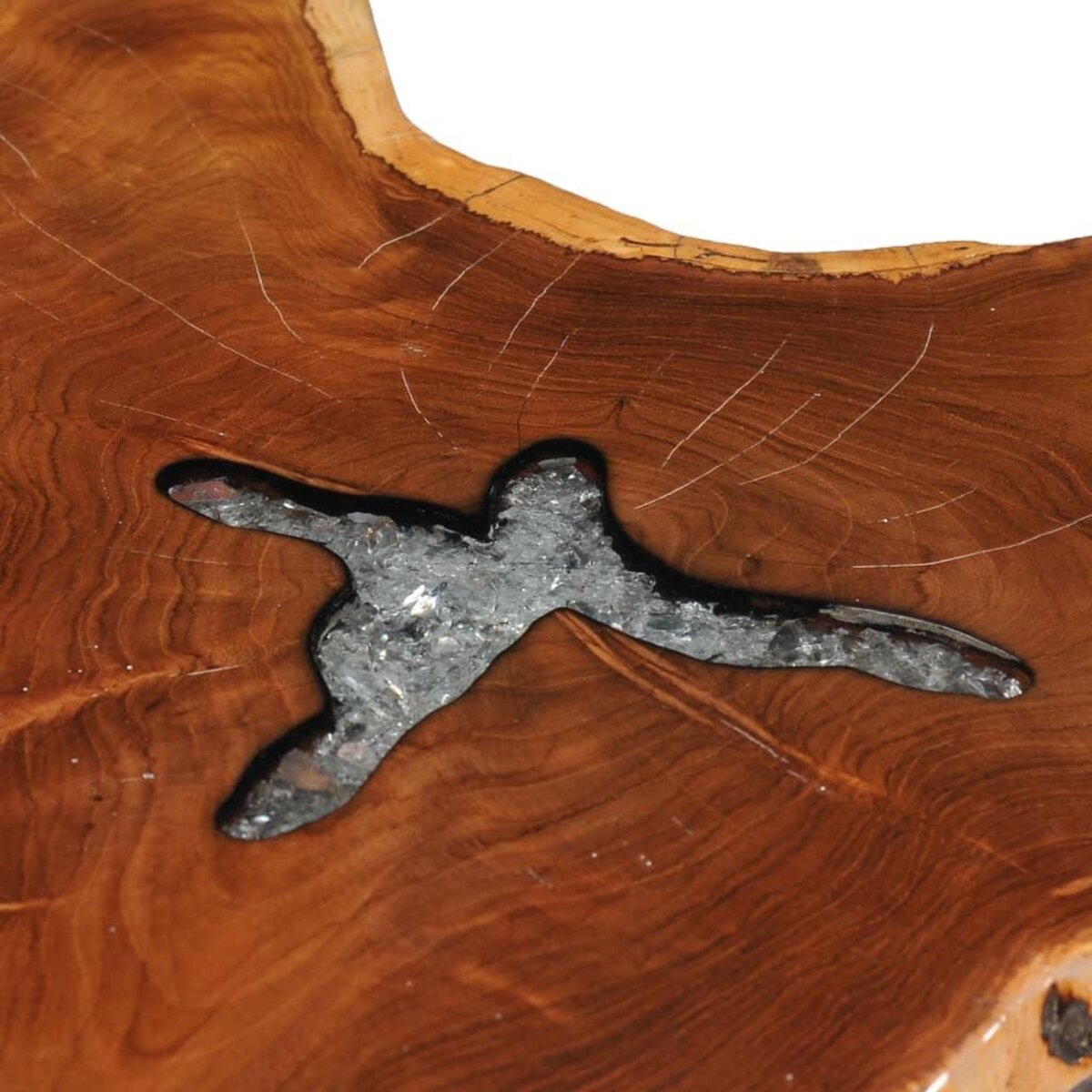 VIDAXL Table basse 70x45 cm Bois de teck massif et polyresine