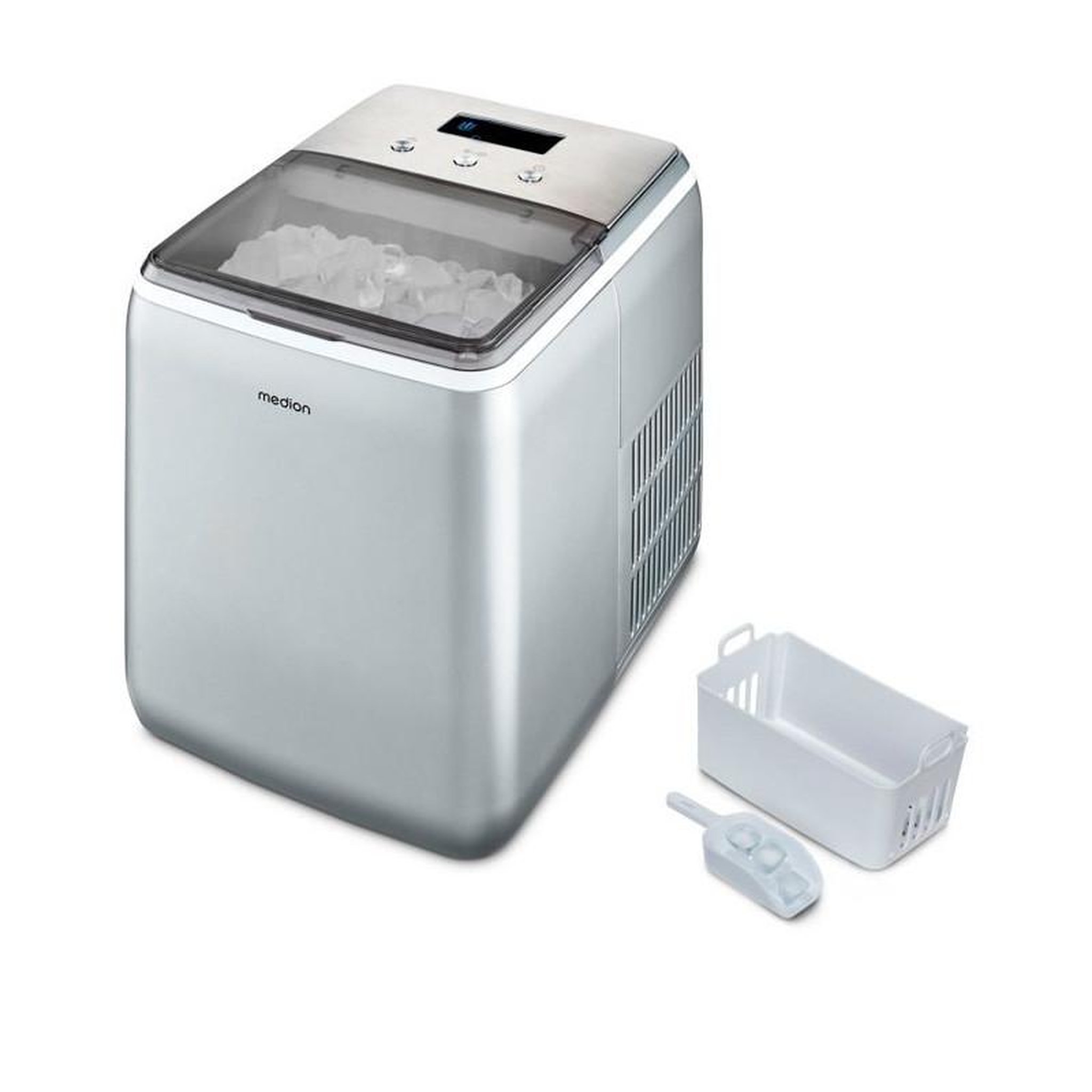Voir la diapositive 1 : Medion MEDION Machine a glaçons (taille des glaçons petite & grande, réservoir d'eau de 2,6 litres, durée de production courte env.