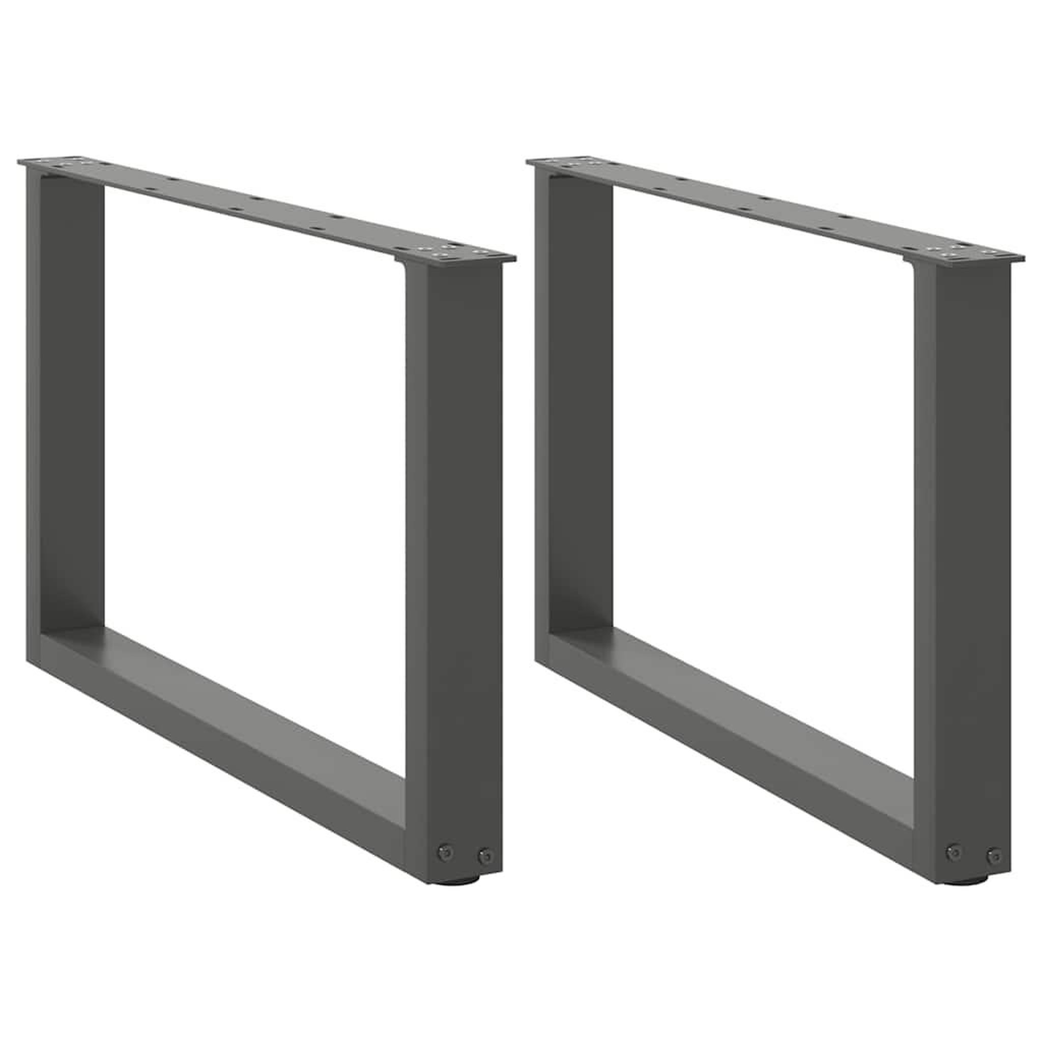 VIDAXL Pieds de table basse forme de U 2 pcs anthracite 70x(42-43) cm