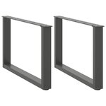 VIDAXL Pieds de table basse forme de U 2 pcs anthracite 70x(42-43) cm