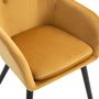 Voir la diapositive 6 : HOMCOM Chaises de visiteur design scandinave - lot de 2 chaises - pieds effilés bois noir - assise dossier accoudoirs ergonomiques velours moutarde