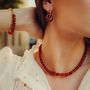 Voir la diapositive 3 : SLOYA Collier Blima en pierres Agate rouge