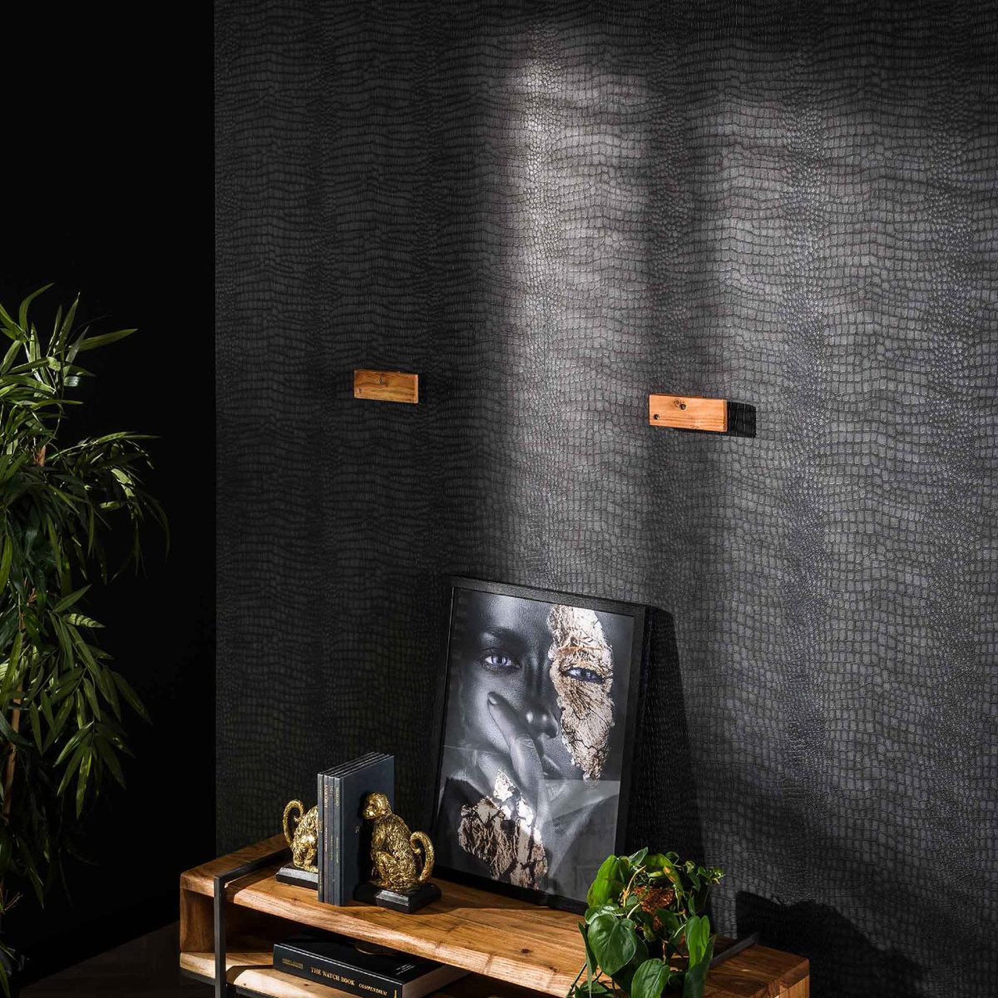 Voir la diapositive 4 : JLC KREATION Étagère murale en bois d'acacia massif 200cm troncia