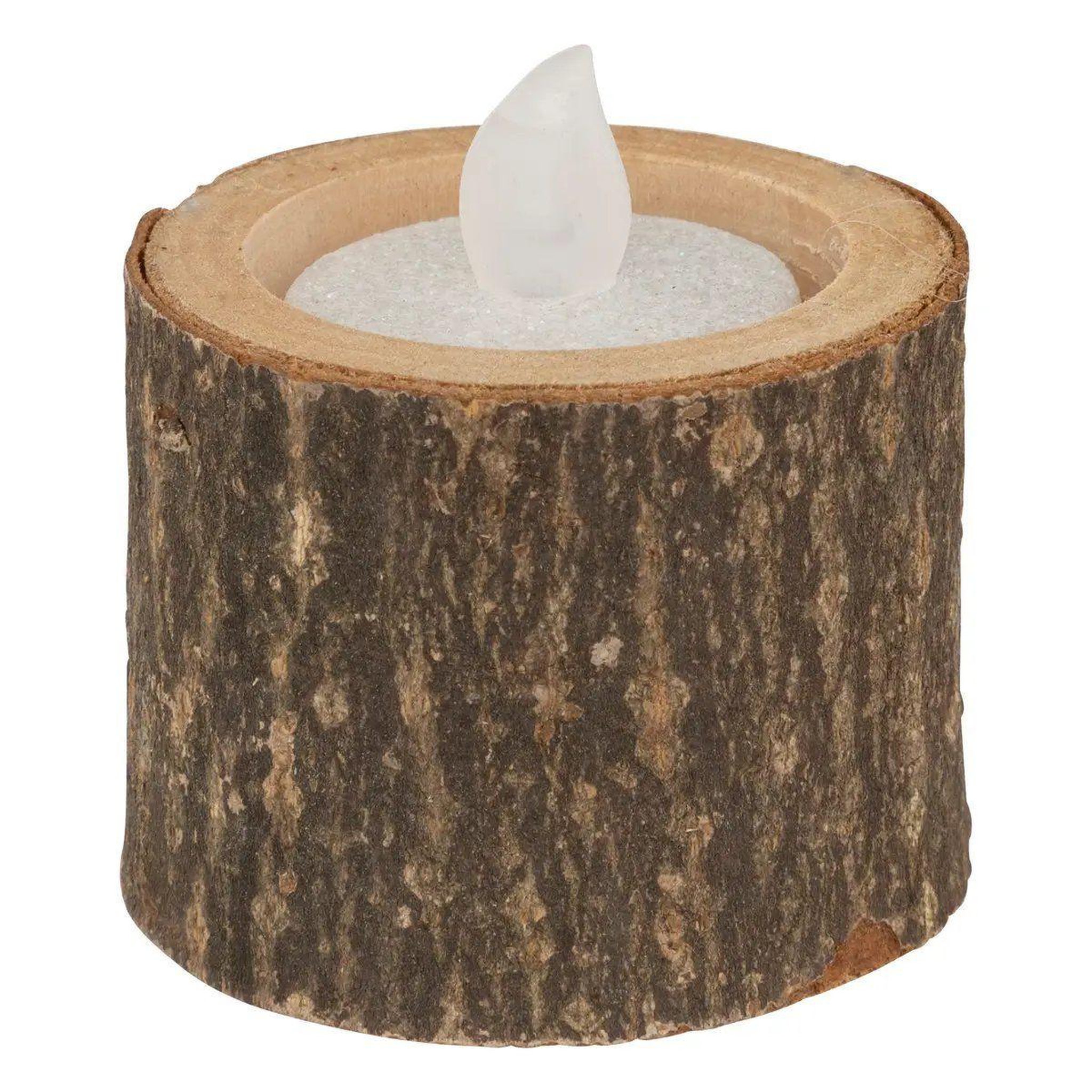 Voir la diapositive 2 : ATMOSPHERA Lot de 3 photophores  marron glacé  11cm naturel