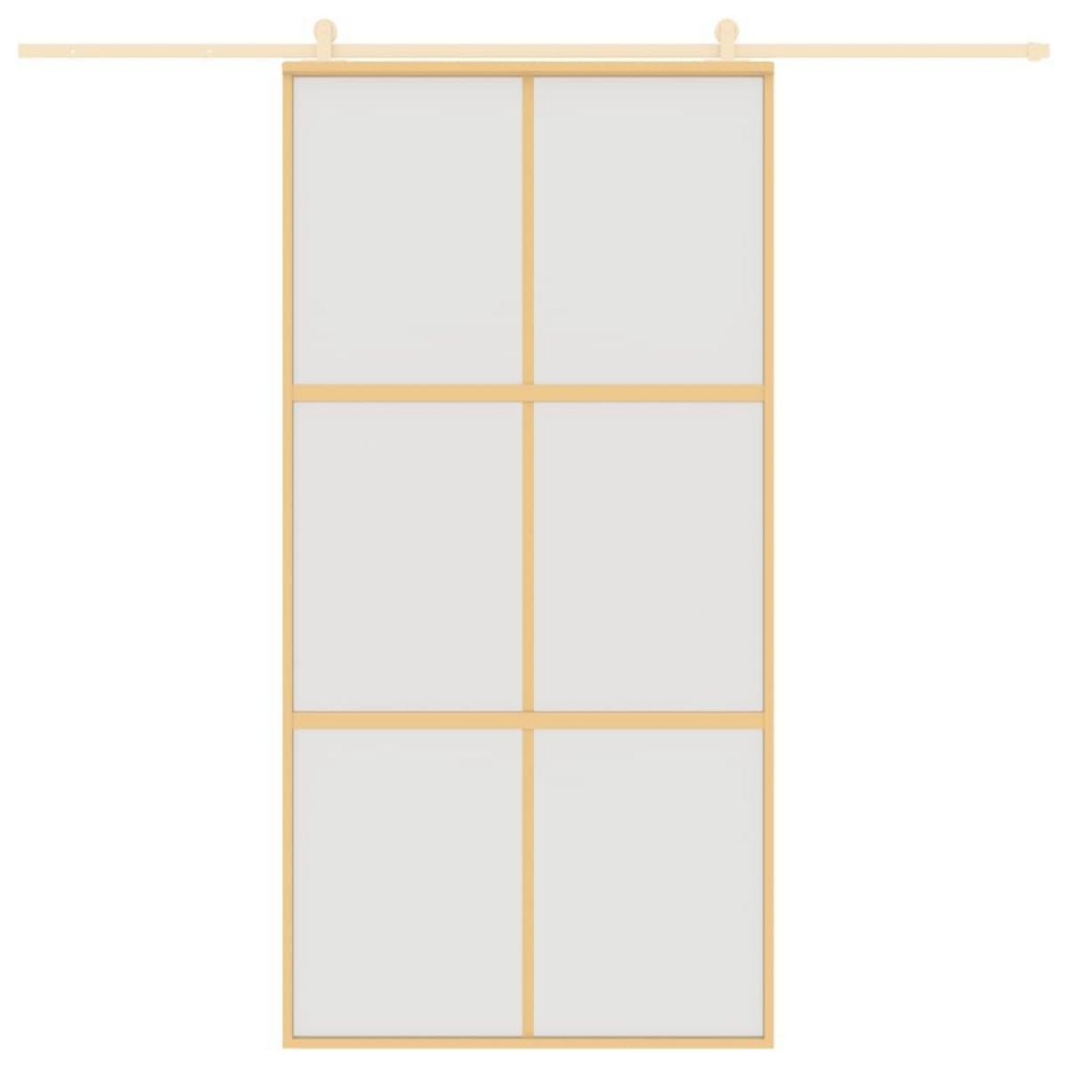 VIDAXL Porte coulissante dore 102,5x205 cm verre ESG depoli aluminium