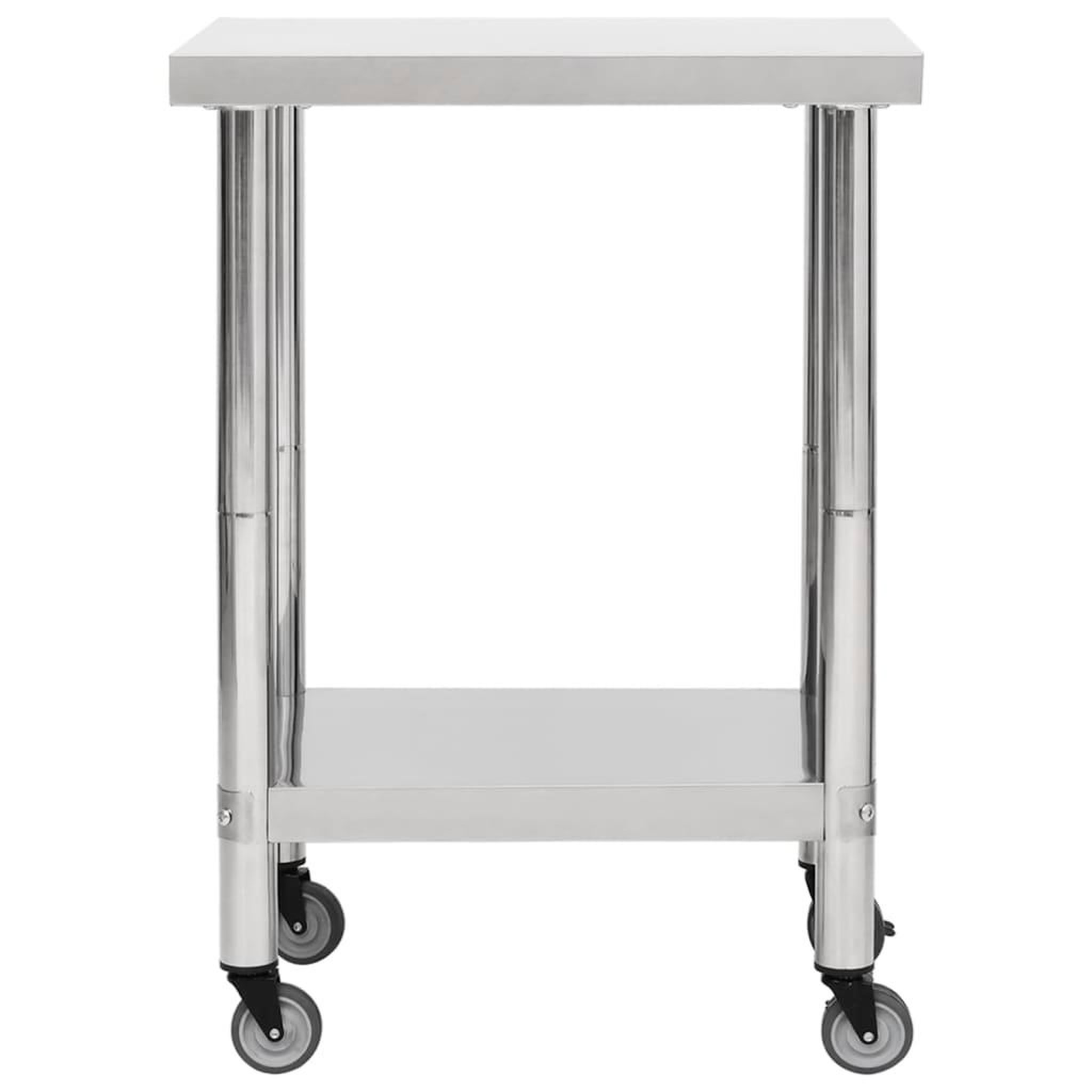 Voir la diapositive 3 : VIDAXL Table de travail de cuisine avec roues 60x45x85 cm Inox