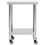 Voir la diapositive 3 : VIDAXL Table de travail de cuisine avec roues 60x45x85 cm Inox