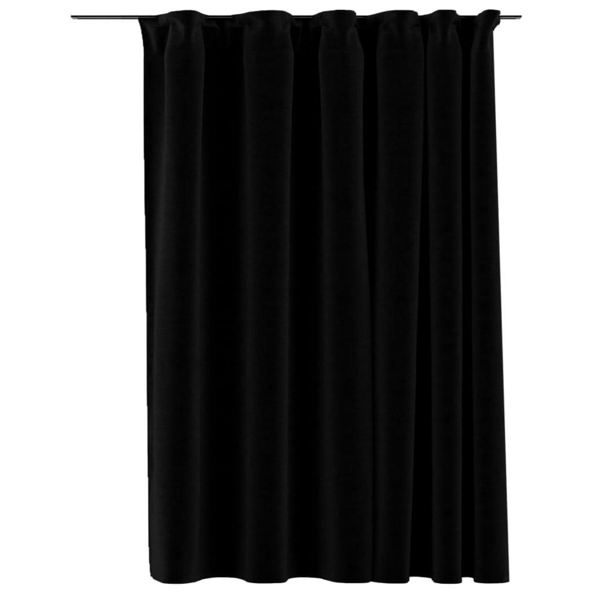 VIDAXL Rideau occultant d'aspect de lin avec crochets Noir 290x245 cm