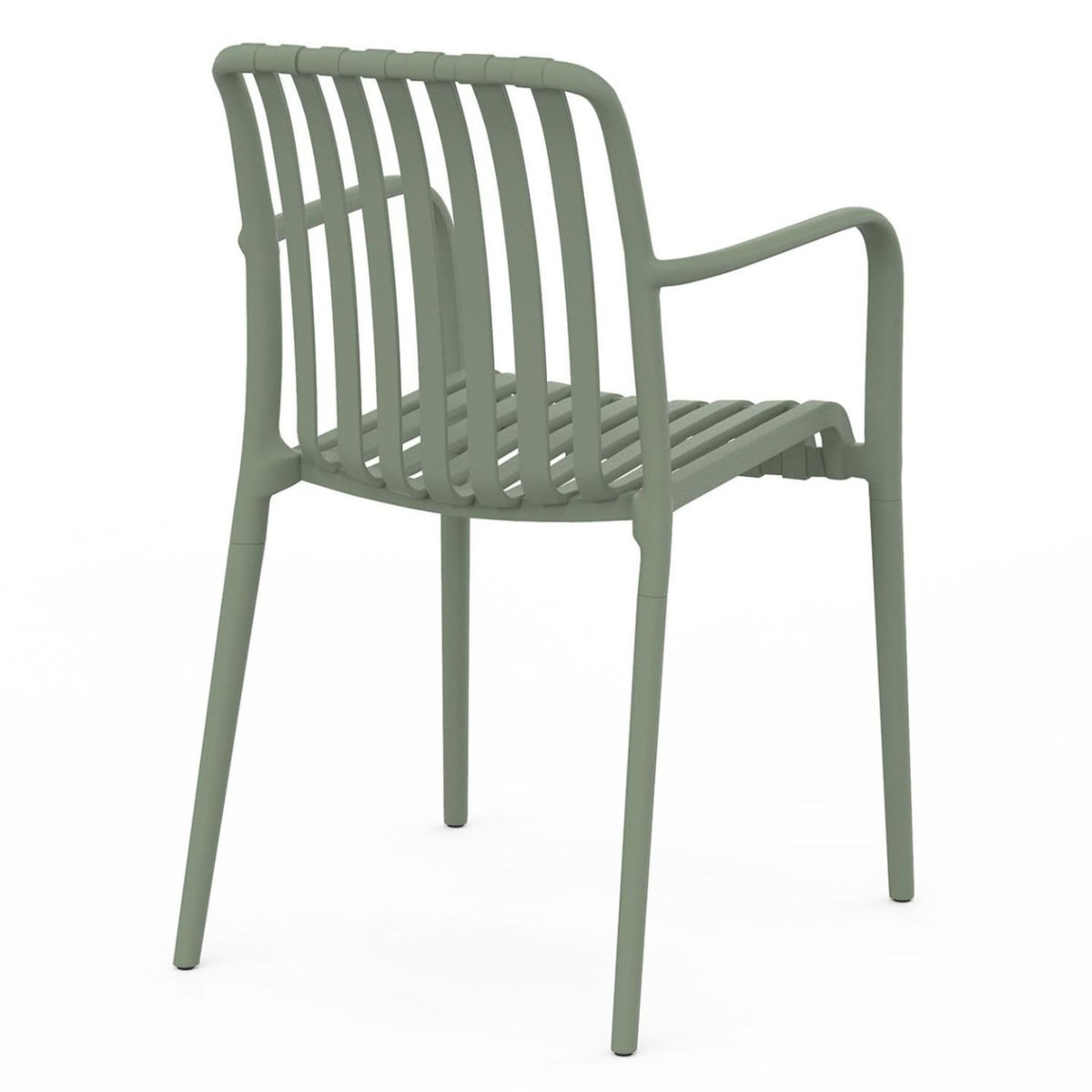 ID MARKET Lot de 4 chaises de jardin empilables BILBAO en polypropylène vert