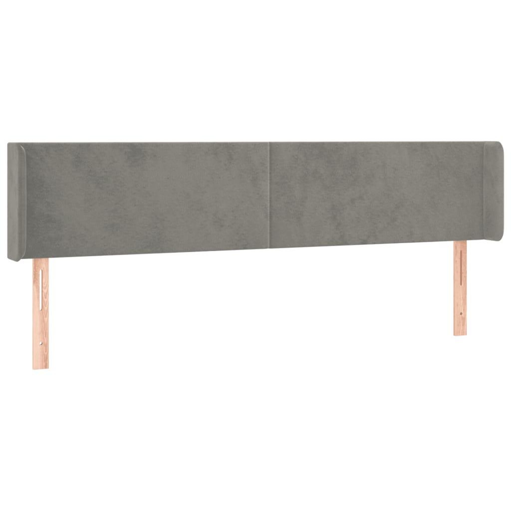 Voir la diapositive 2 : VIDAXL Tete de lit avec oreilles Gris clair 203x16x78/88 cm Velours