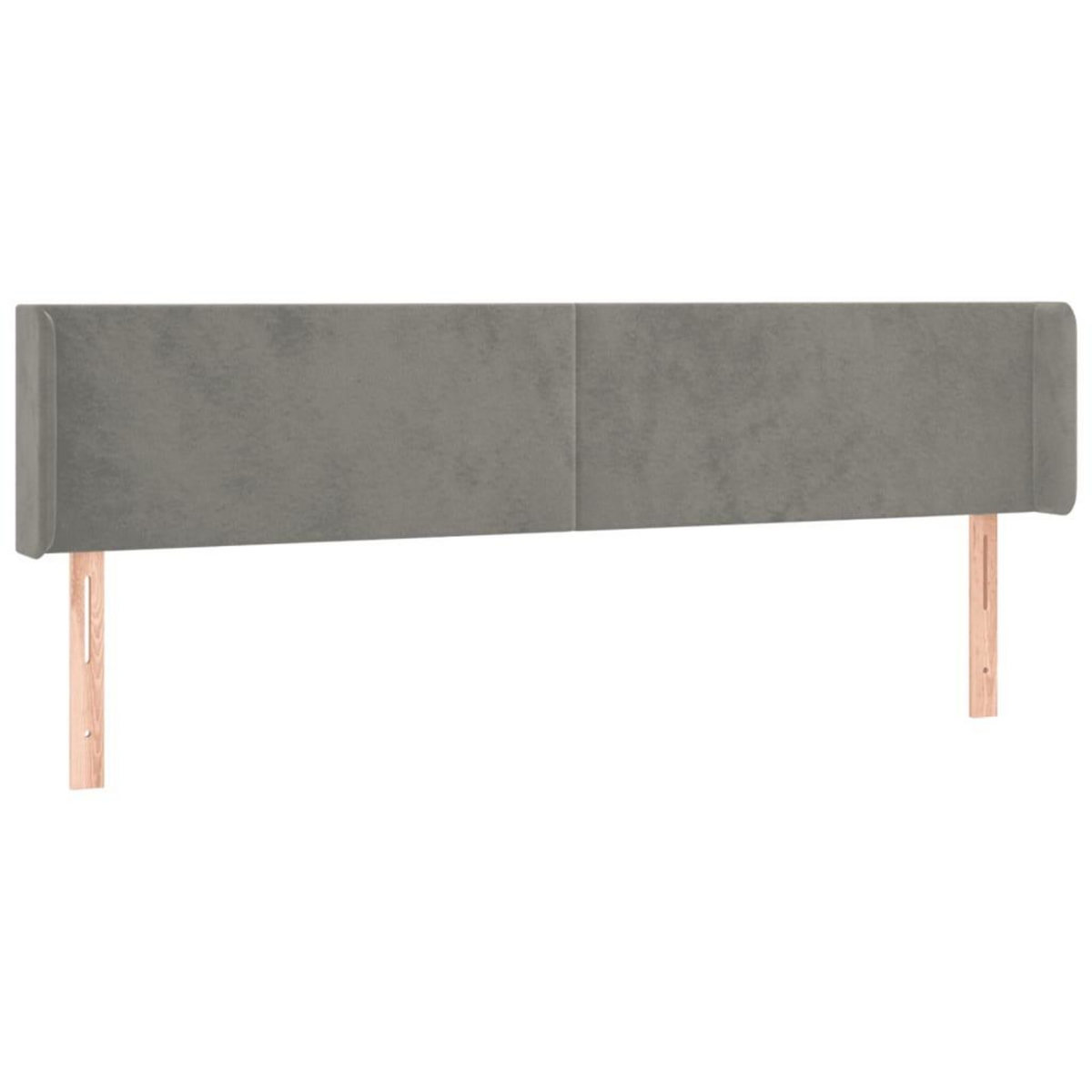 VIDAXL Tete de lit avec oreilles Gris clair 203x16x78/88 cm Velours