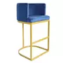 Paris Prix Chaise de Bar Velours Design  Noemy  100cm Bleu