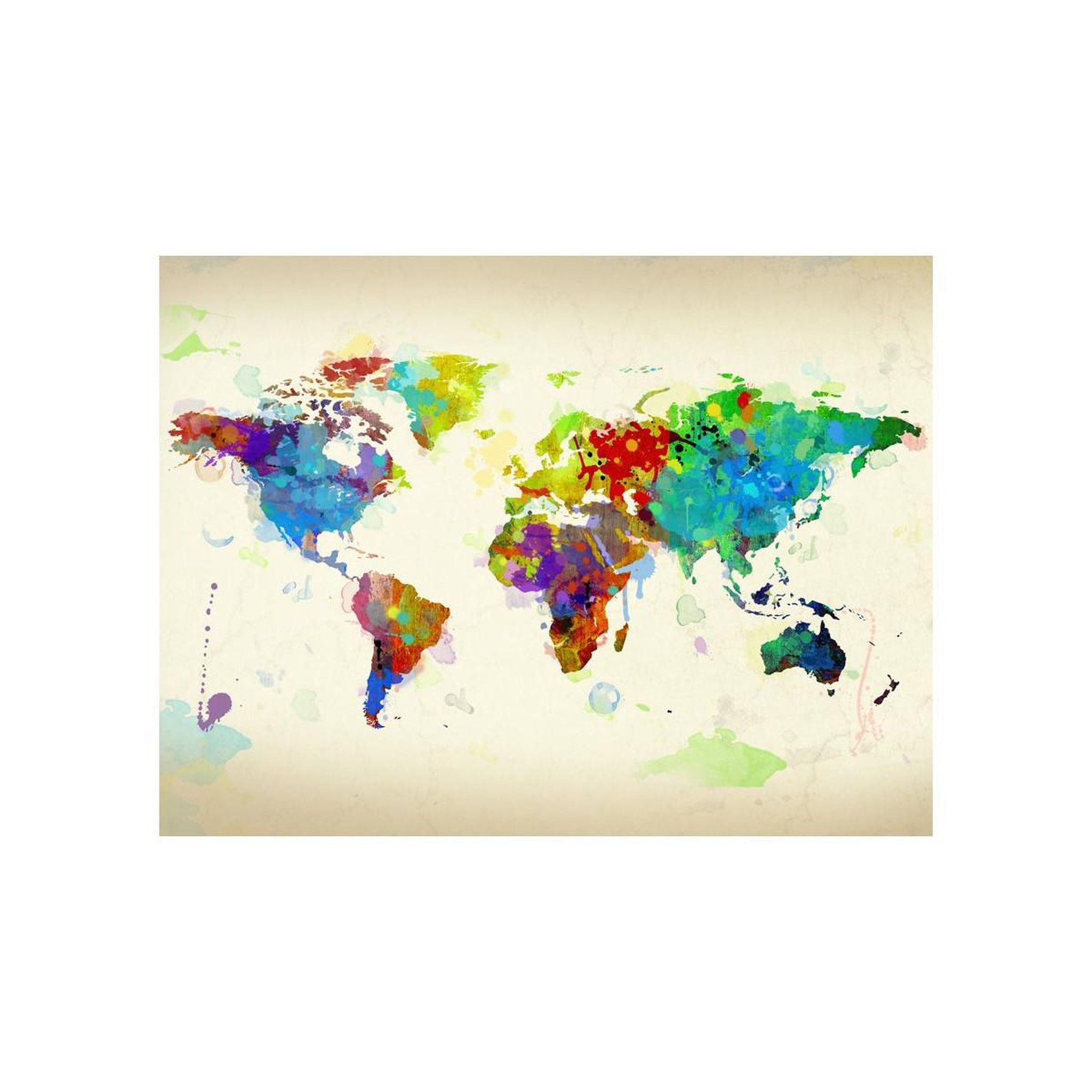 Voir la diapositive 2 : Paris Prix Papier Peint  Paint Splashes Map of the World