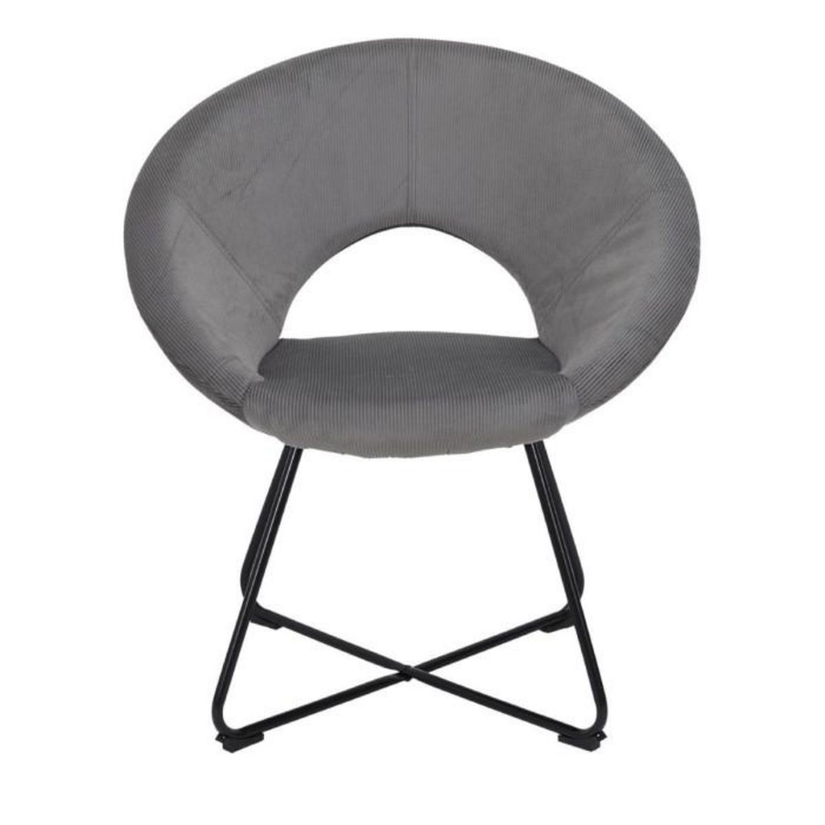 Paris Prix Fauteuil Design Velours Côtelé  Giulia  84cm Gris