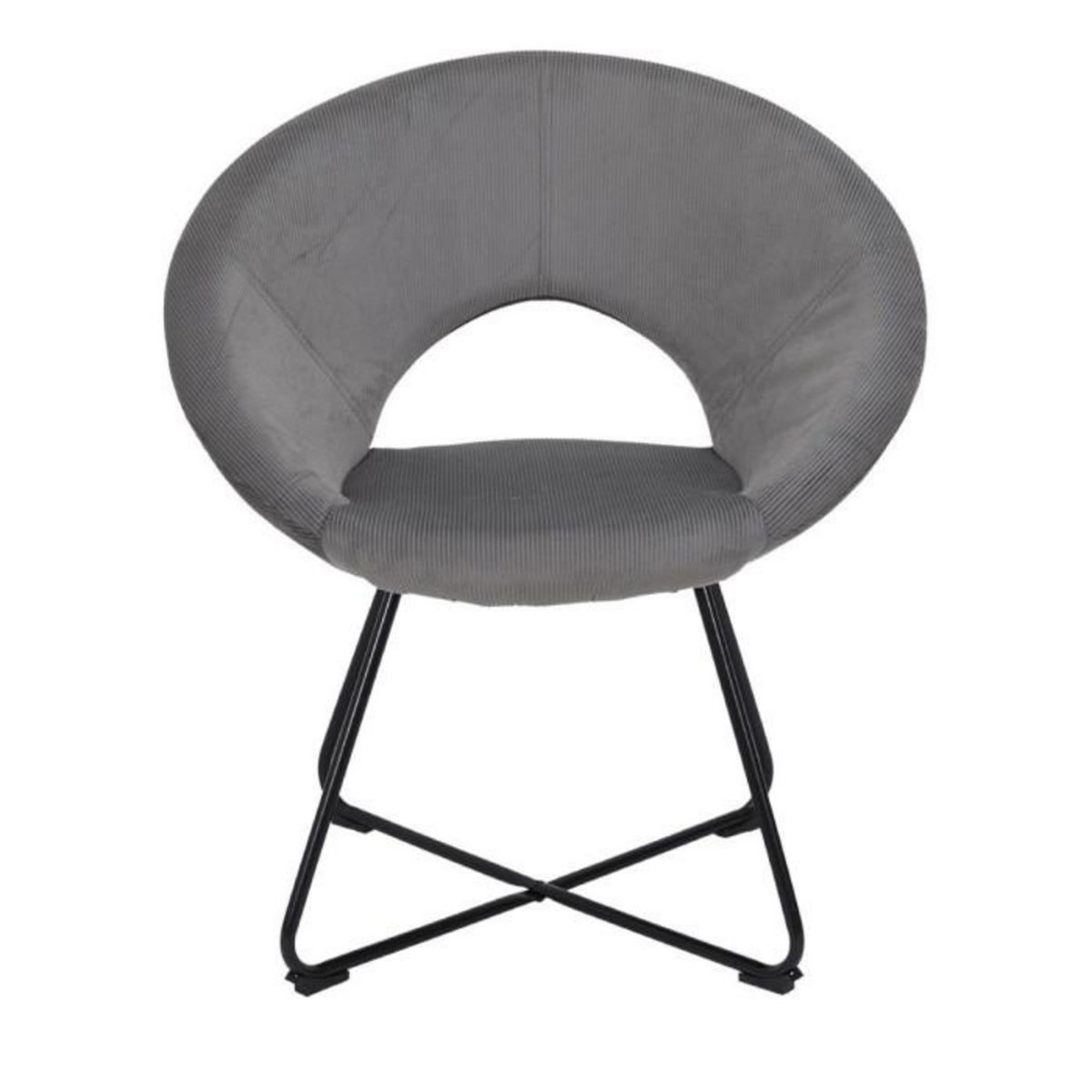 Paris Prix Fauteuil Design Velours Côtelé  Giulia  84cm Gris