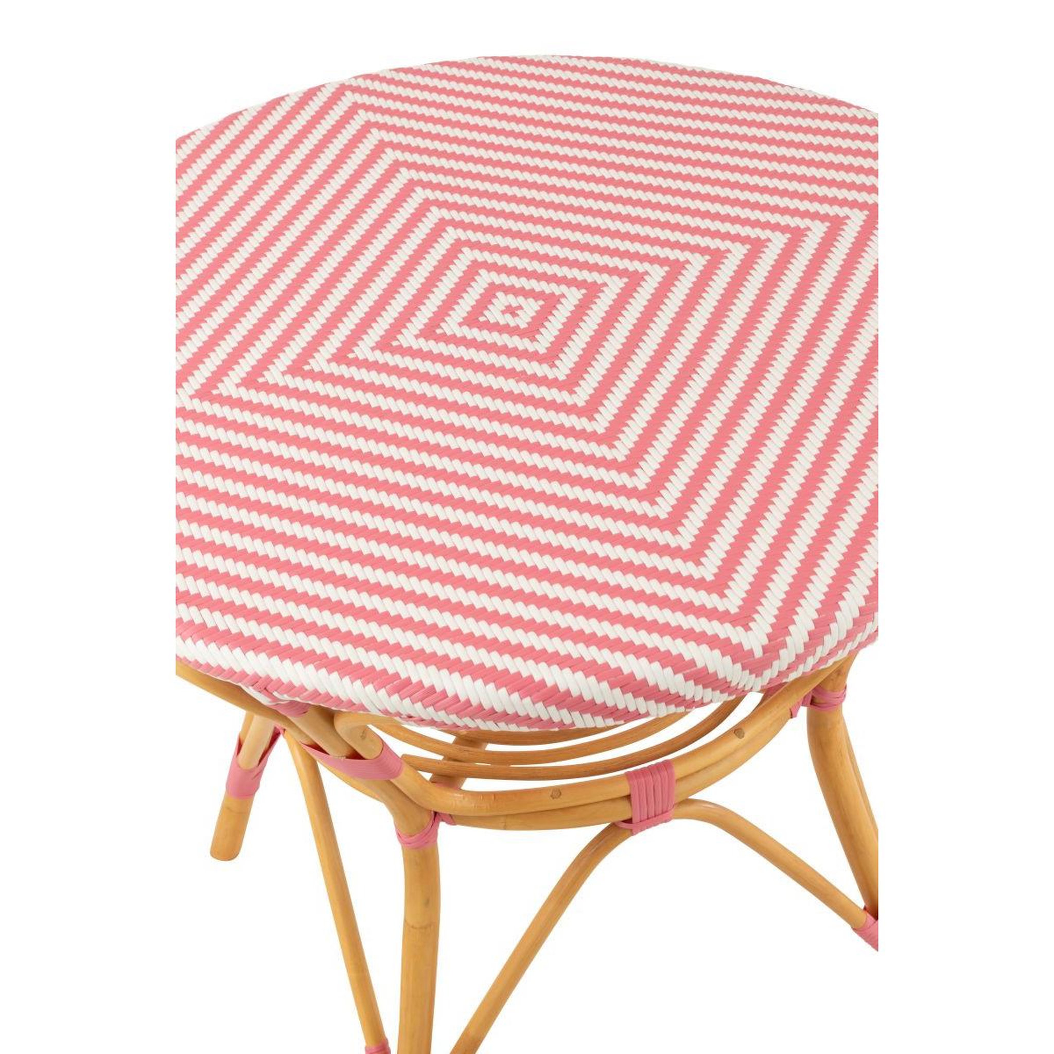 Voir la diapositive 3 : J-LINE Table à manger en rotin  danial  90cm rose
