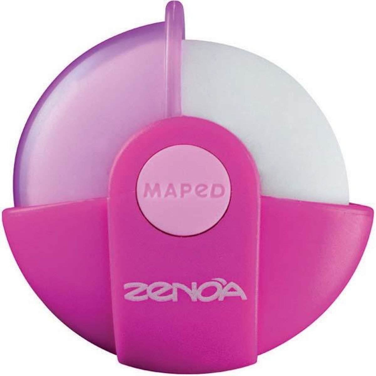 MAPED Gomme blanche ronde avec étui refermable Zenoa rose