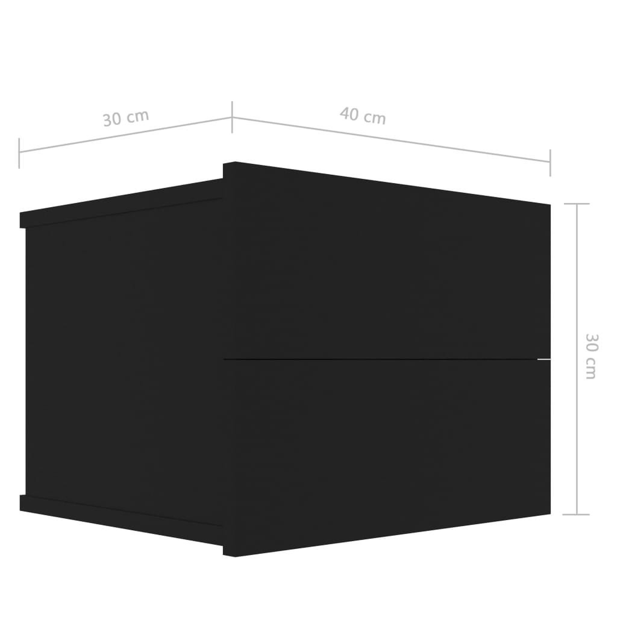 Voir la diapositive 6 : VIDAXL Table de chevet Noir 40x30x30 cm Bois d'ingenierie