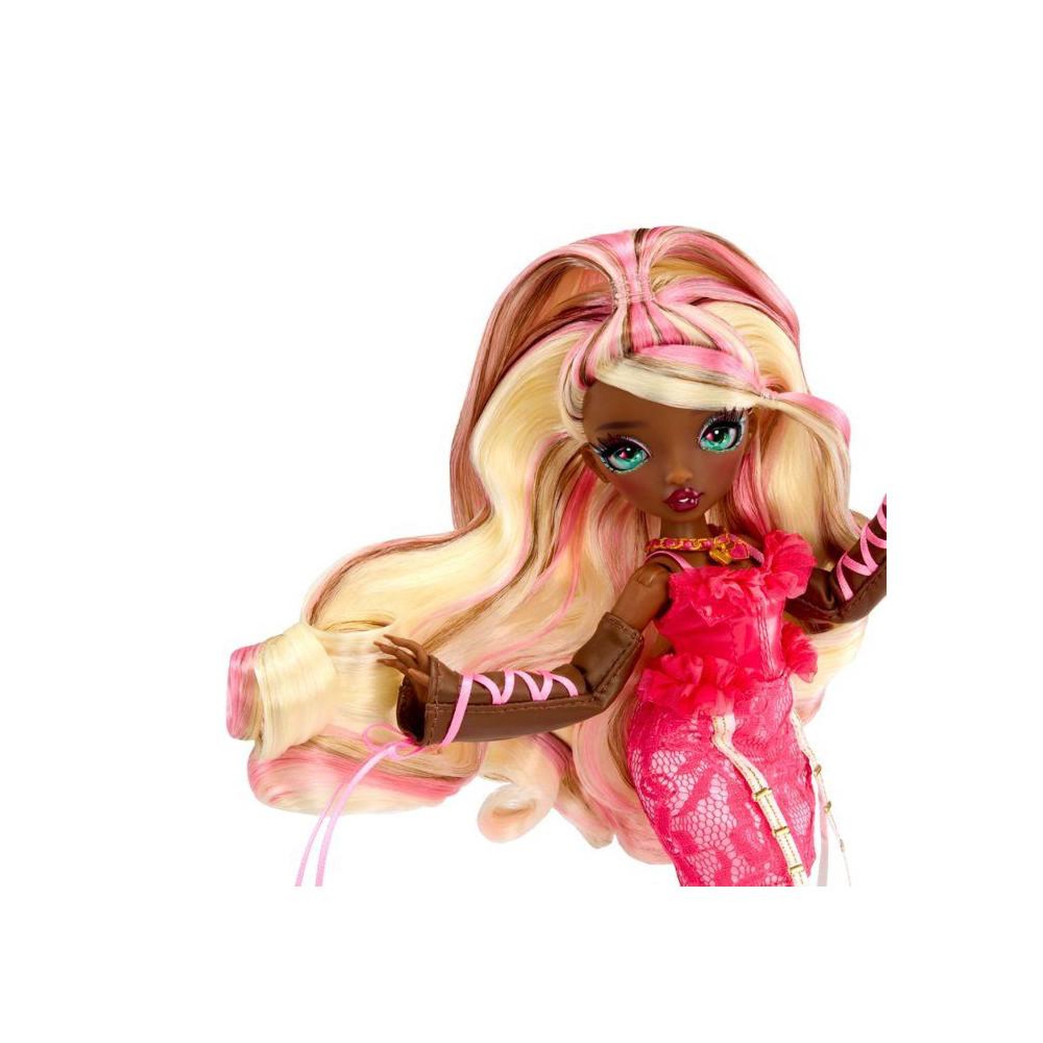 Voir la diapositive 4 : Minimi Poupée mannequin mode articulée 27 cm Amora Valentina, tenue rose avec fourrure et dentelle, 15 points de mouvement et accessoires cœur