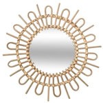 ATMOSPHERA Miroir Mural en Rotin  Soleil  50cm Naturel