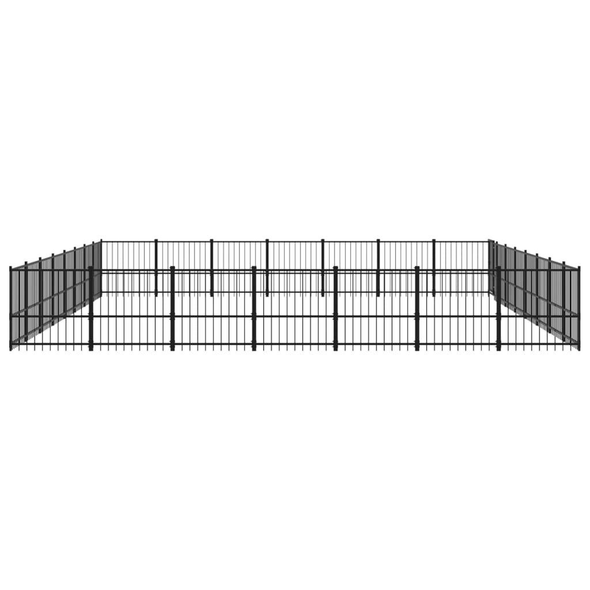 Voir la diapositive 4 : VIDAXL Chenil d'exterieur pour chiens Acier 52,69 m²
