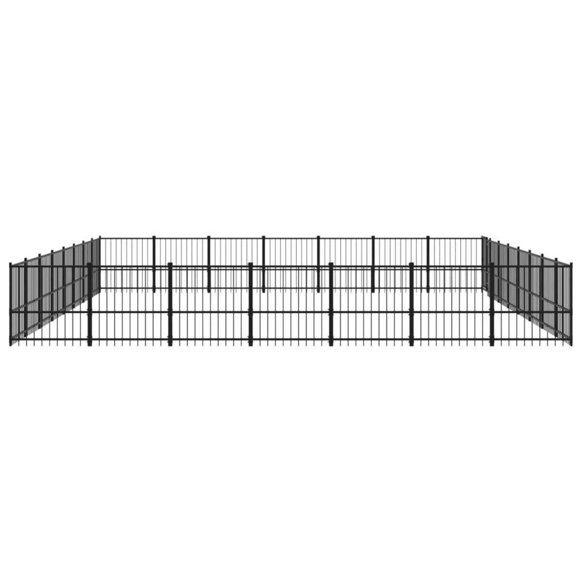 VIDAXL Chenil d'exterieur pour chiens Acier 52,69 m²