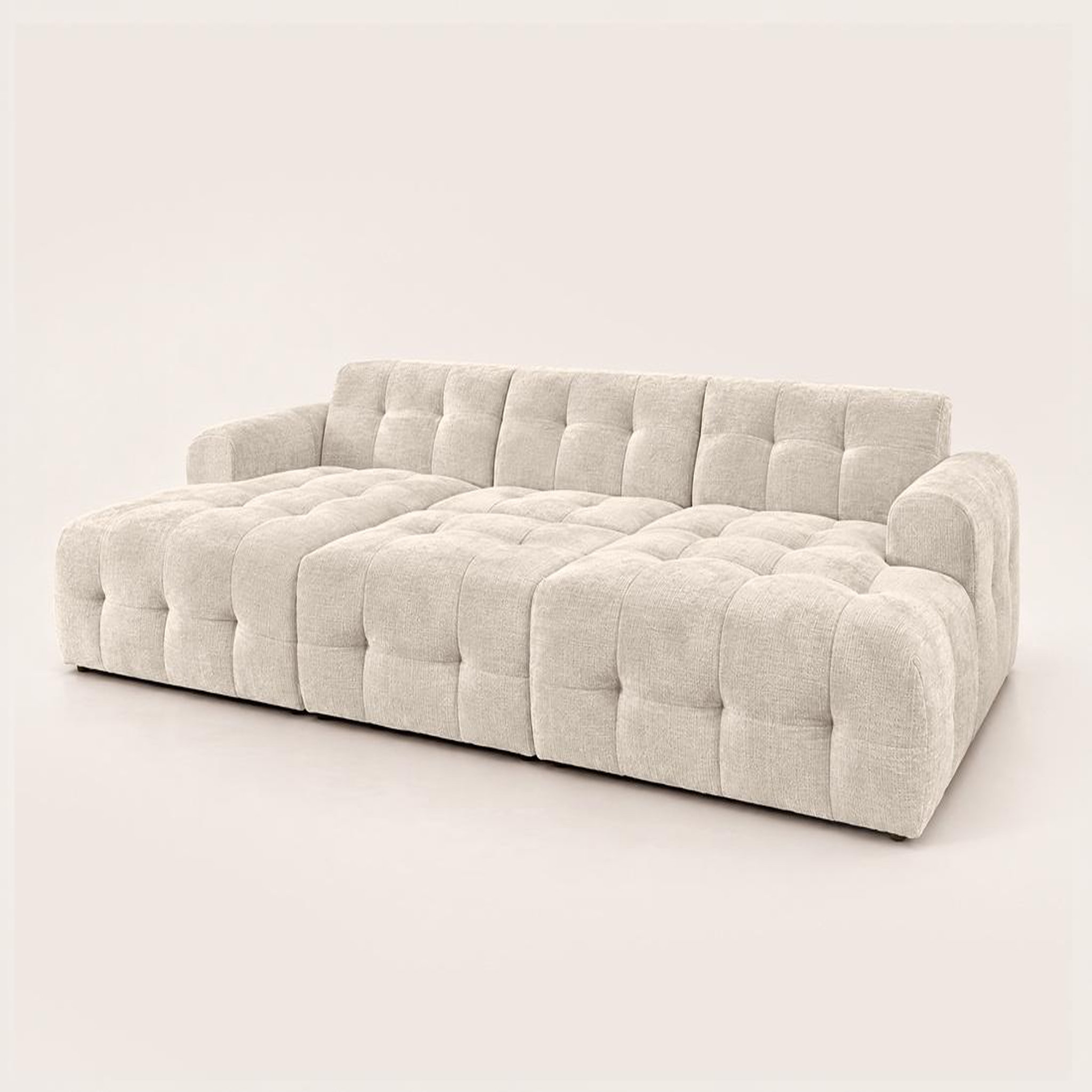 Voir la diapositive 6 : BEST MOBILIER Diane - canapé panoramique en u 6 places en velours texturé