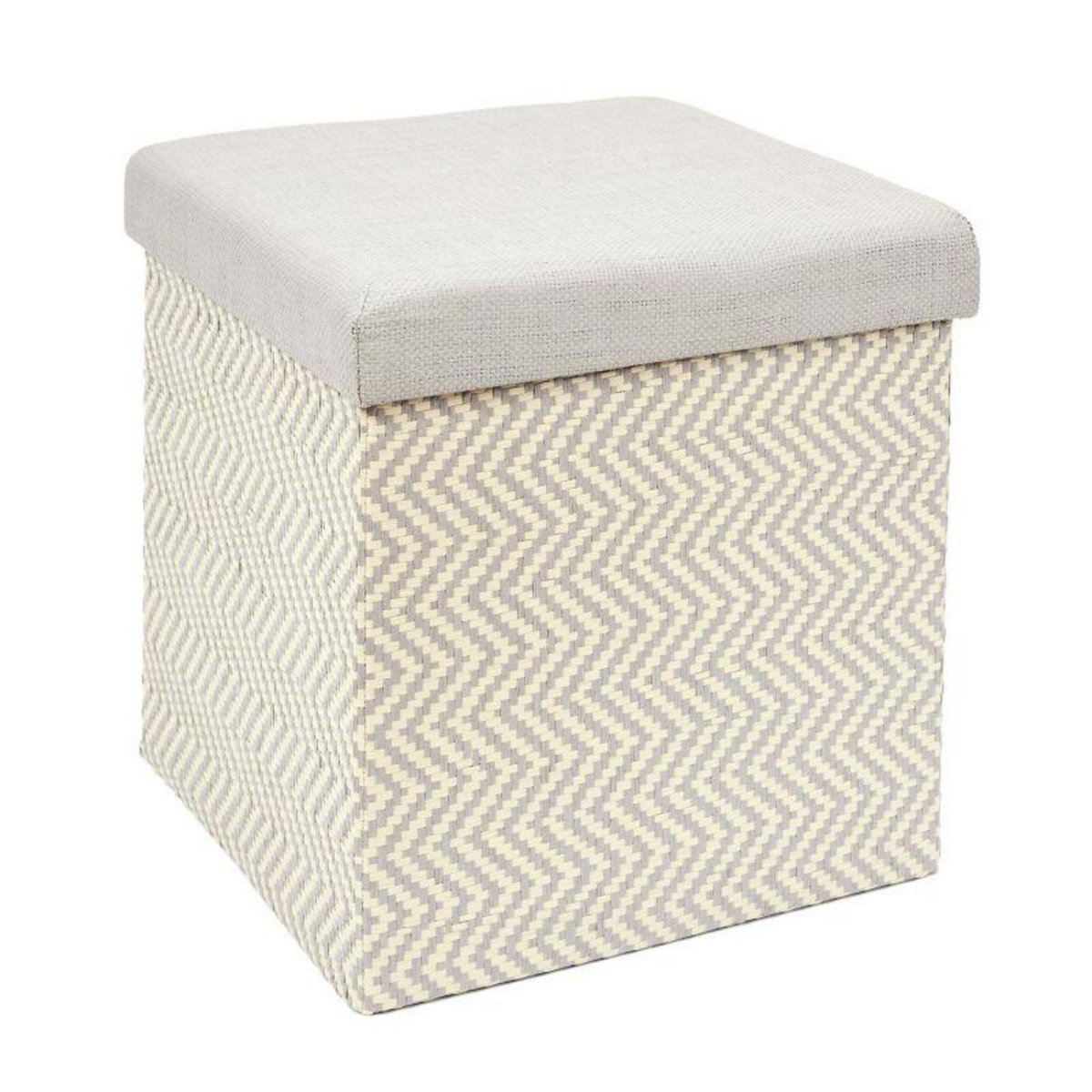Paris Prix Pouf Coffre Pliable  Tressé  38cm Gris