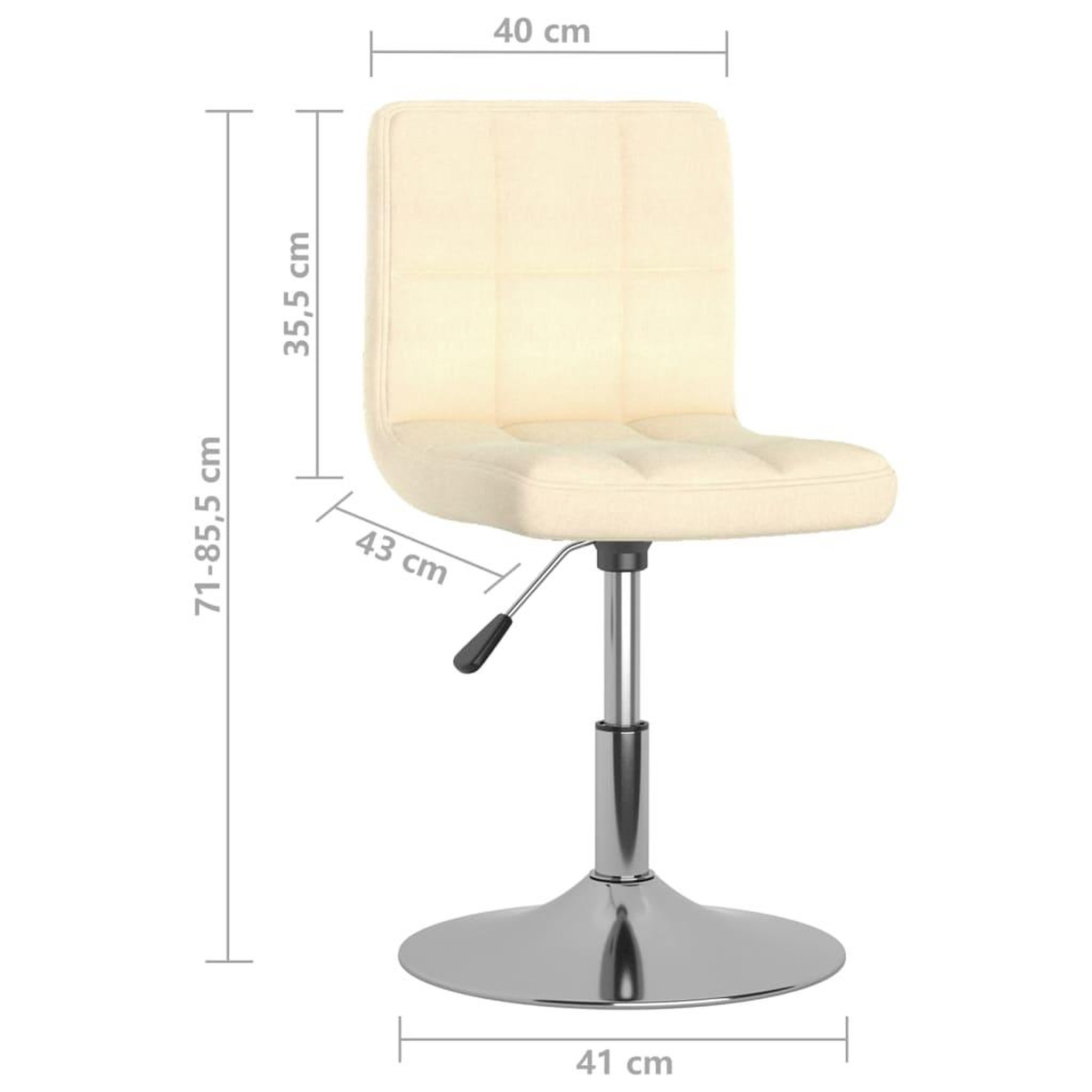 Voir la diapositive 6 : VIDAXL Chaises pivotantes a manger lot de 6 Creme Tissu