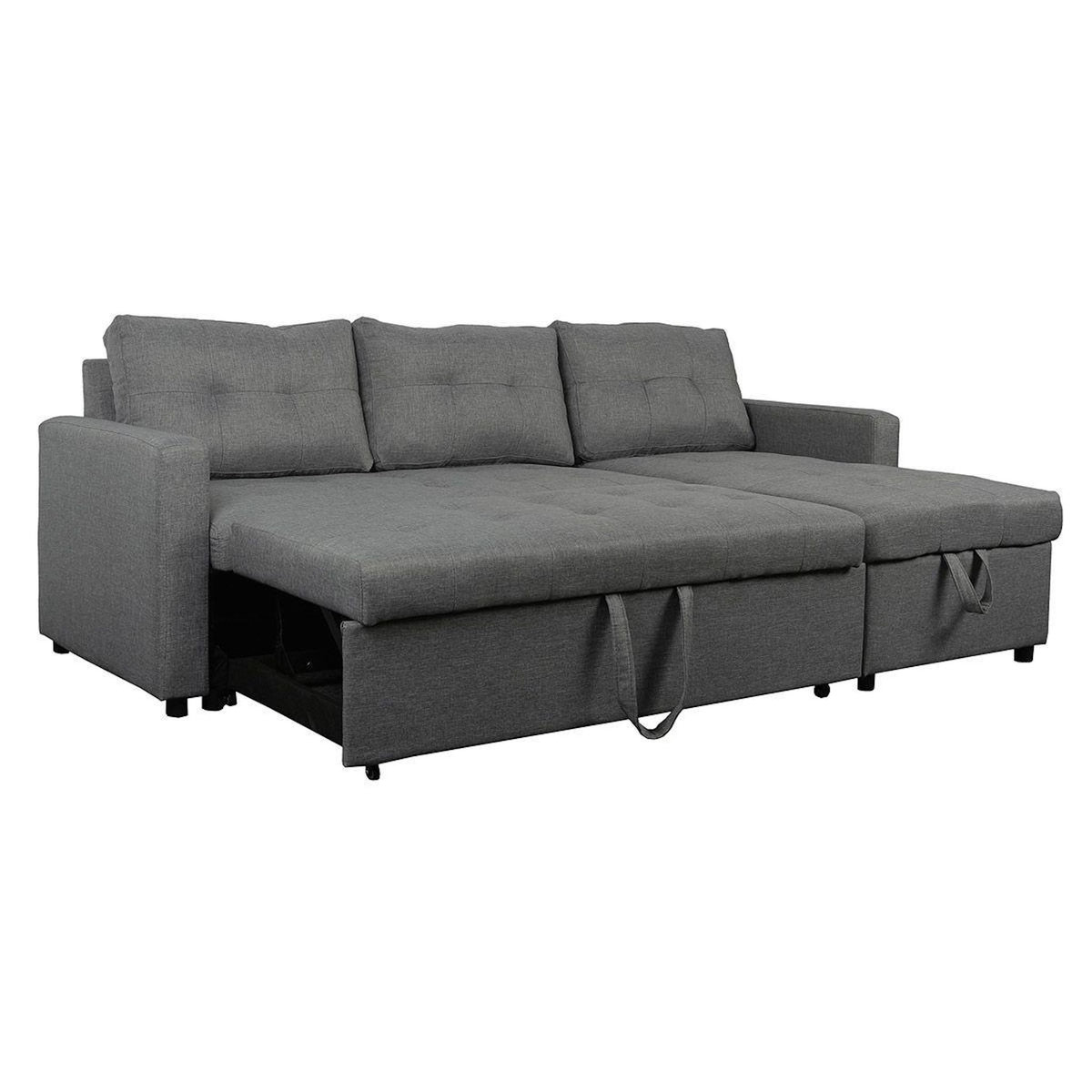 Paris Prix Canapé d'Angle Convertible Tissu  Corto  221cm Gris