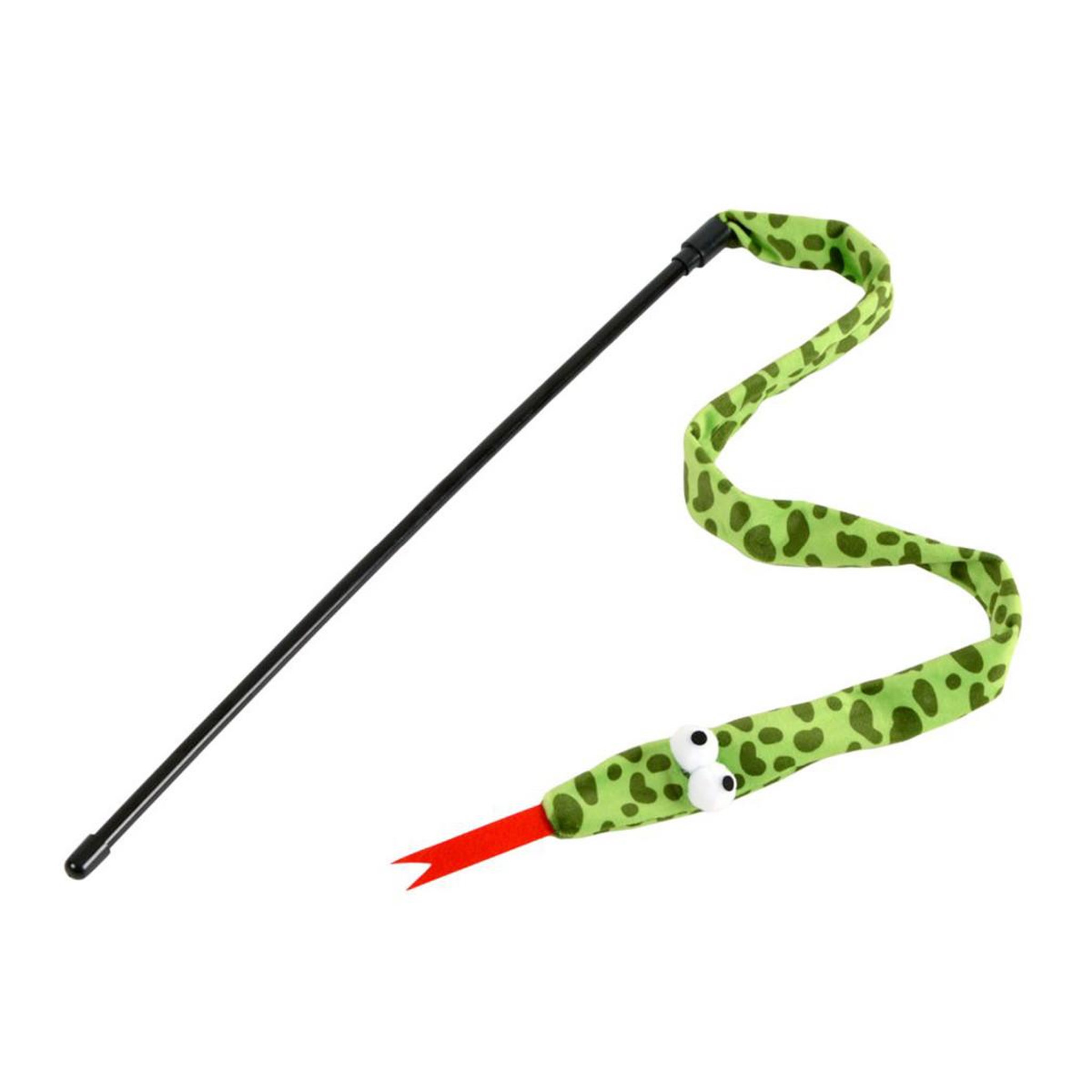 HOMEA Jouet Pour Chat Canne À Pêche  Serpent  40cm Vert