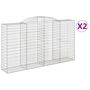 Voir la diapositive 2 : VIDAXL Paniers a gabions arques 2 pcs 300x50x160/180 cm fer galvanise