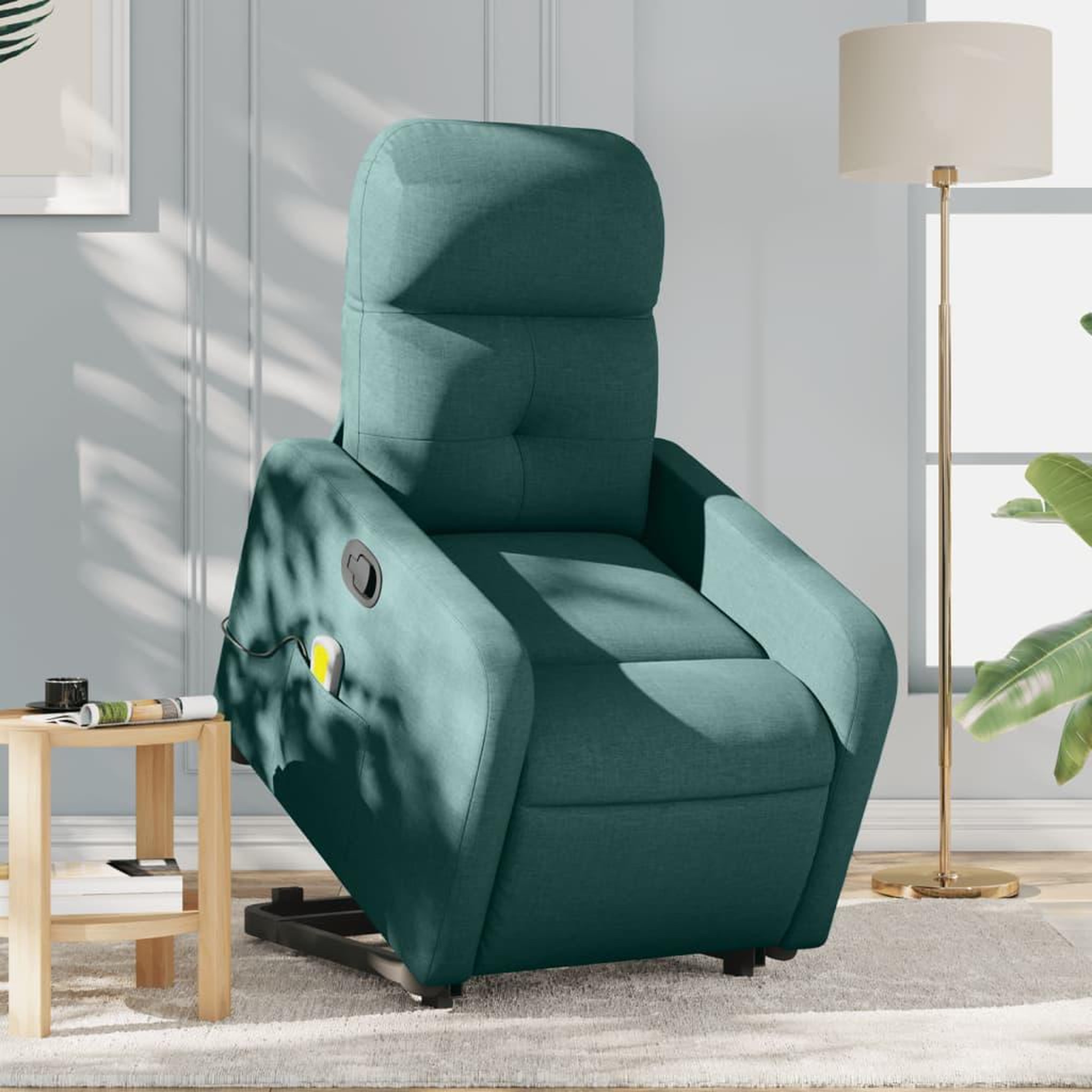 VIDAXL Fauteuil inclinable de massage Vert fonce Tissu