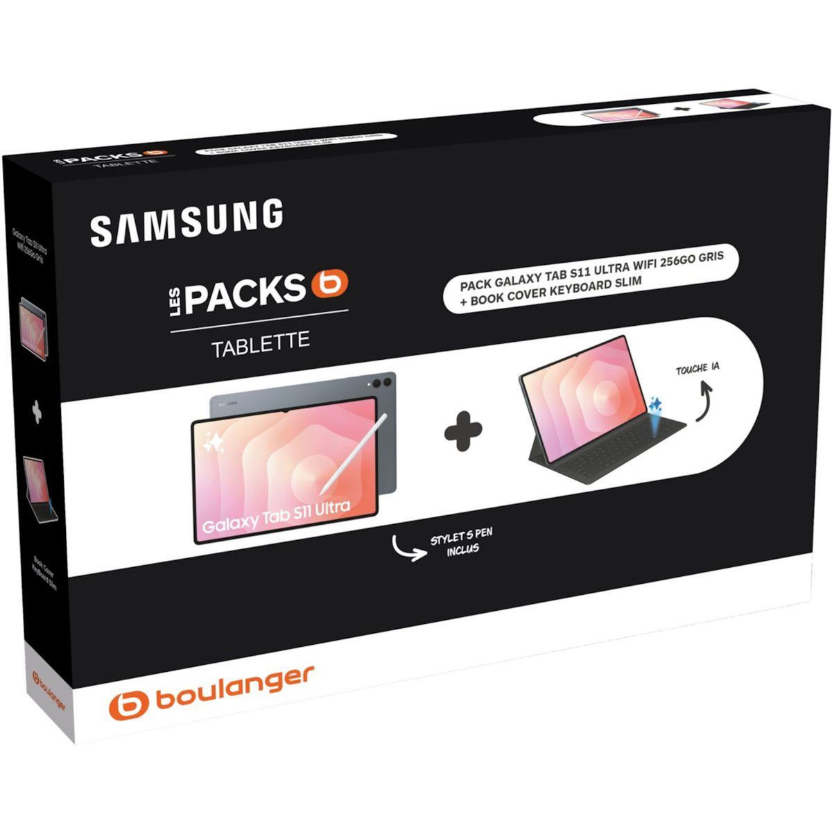 Samsung Tablette Android Pack Galaxy Tab S11 Ultra 256Go avec Galaxy IA + Keyboard