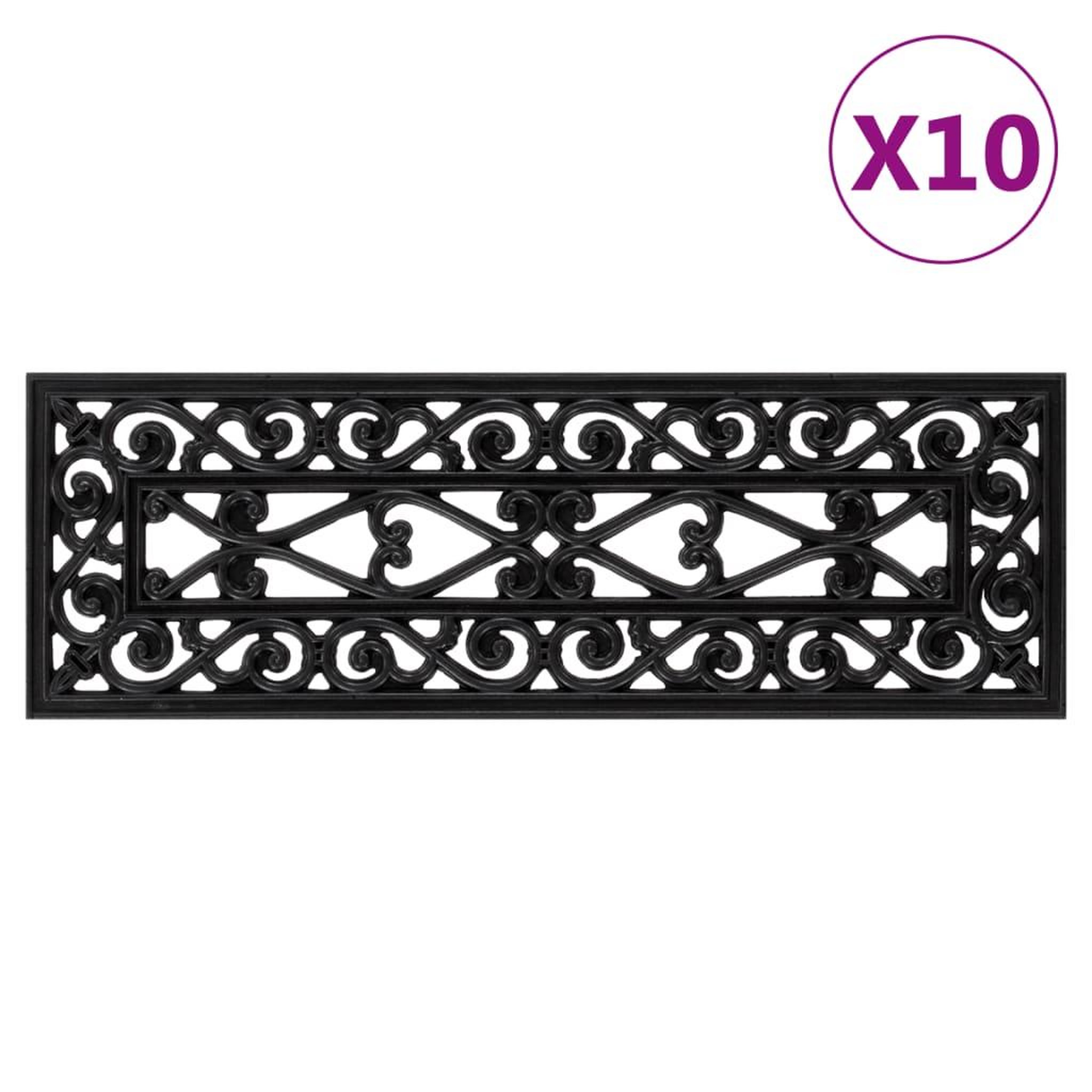 VIDAXL Marches d'escalier 10 pcs 25x75 cm caoutchouc