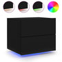 Voir la diapositive 5 : VIDAXL Tables de chevet murales avec lumieres LED 2 pcs noir