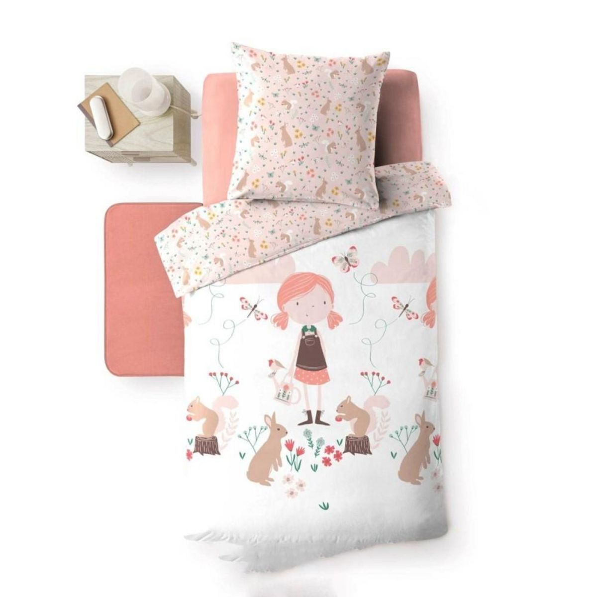 Douceur d'Intérieur Housse de couette enfant 140x200 Alice + 1 taie microfibre