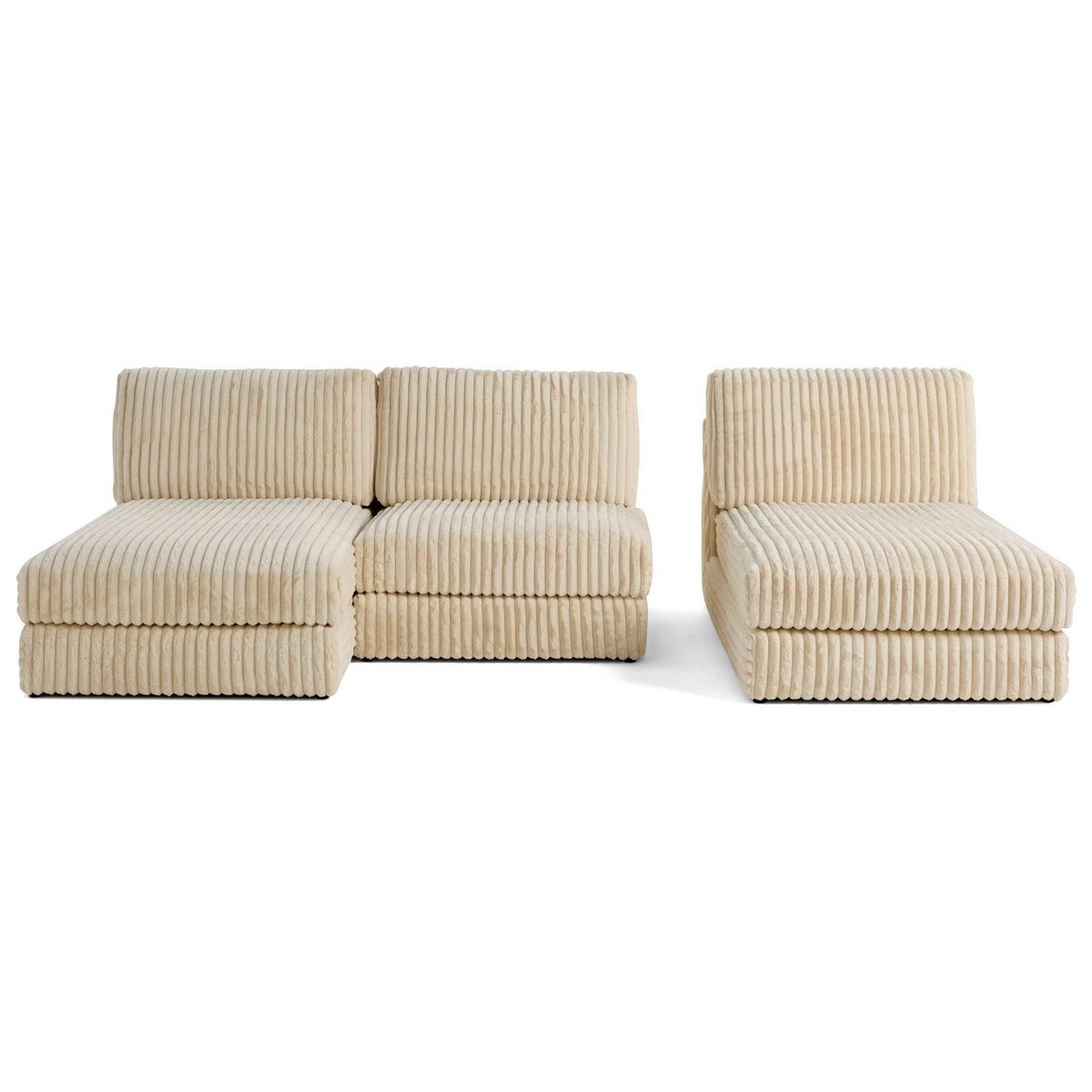 LISA DESIGN Jasper - canapé panoramique modulable - en fausse fourrure côtelée