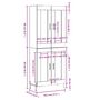 Voir la diapositive 6 : VIDAXL Buffet haut Gris beton 69,5x34x180 cm Bois d'ingenierie