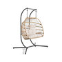 Voir la diapositive 2 : LISA DESIGN Mirella - fauteuil suspendu 2 places - naturel et coussins beiges
