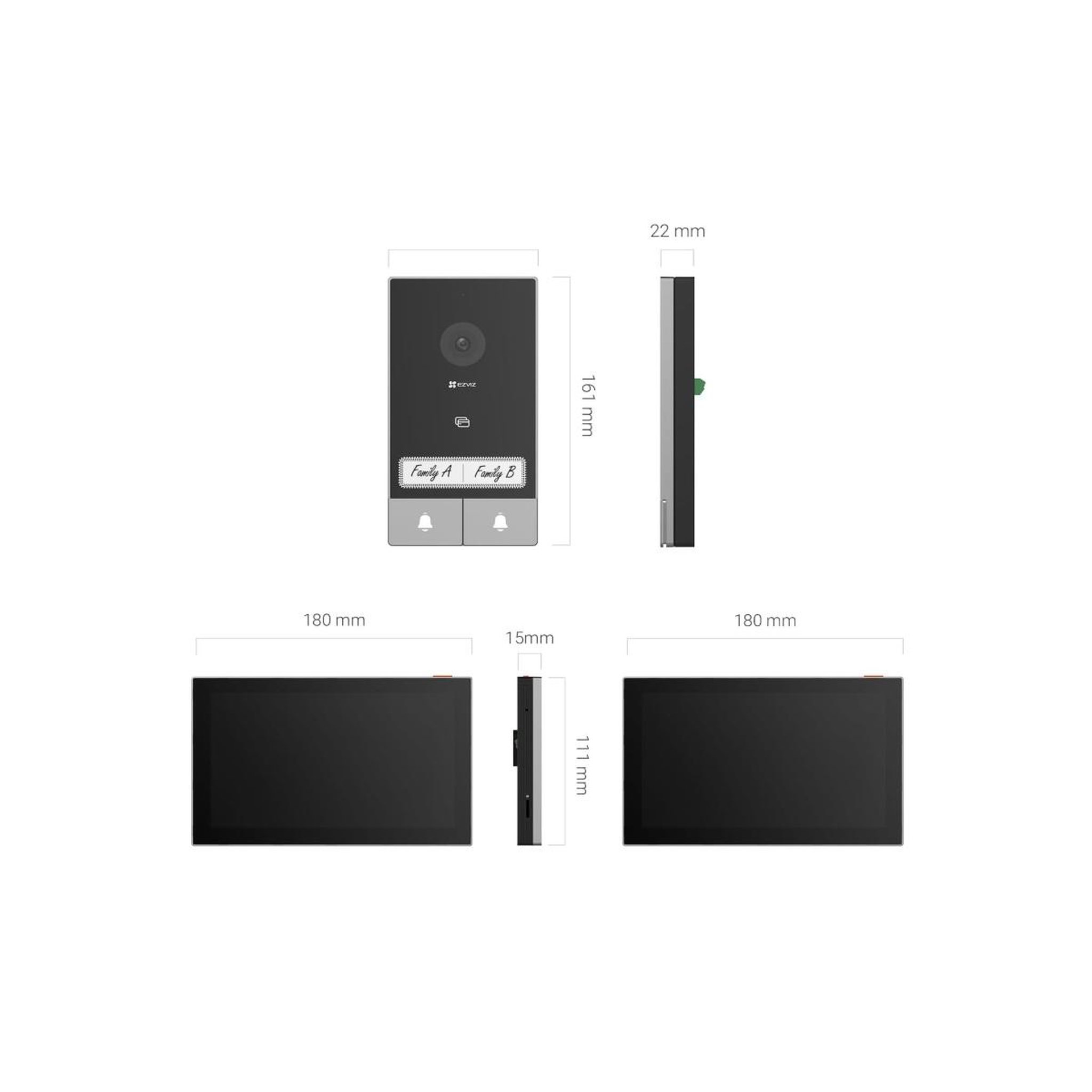 Voir la diapositive 4 : EZVIZ Kit portier vidéo avec moniteur écran 7'' - hp7family